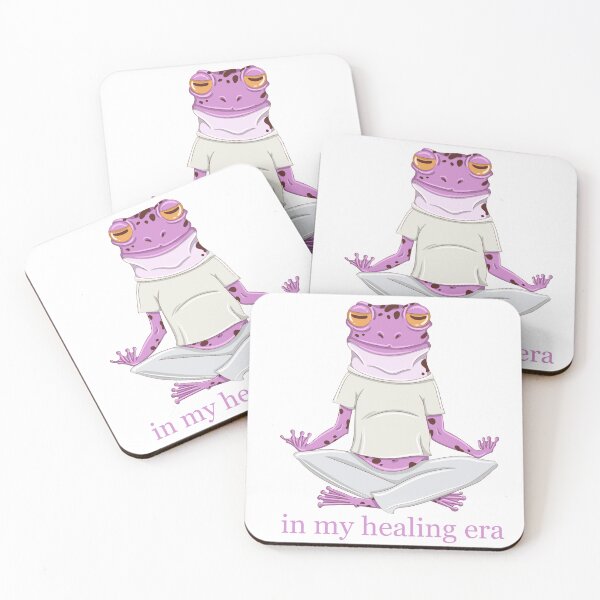 Item preview, In my healing era Pink Meditating Frog designed and sold by luvrest.