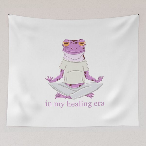 Item preview, In my healing era Pink Meditating Frog designed and sold by luvrest.