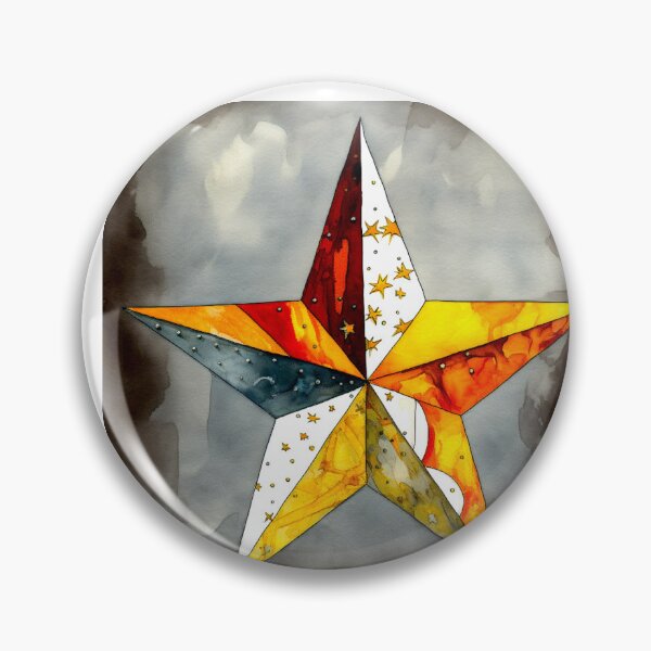 Item preview, Star Design Mustard, rust, gray, silver, white 2 designed and sold by Highlandkings.
