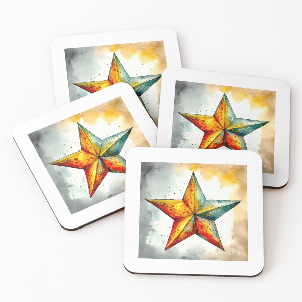 Item preview, Star Design Mustard, rust, gray, silver, white designed and sold by Highlandkings.