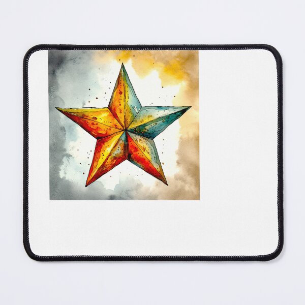 Item preview, Star Design Mustard, rust, gray, silver, white designed and sold by Highlandkings.