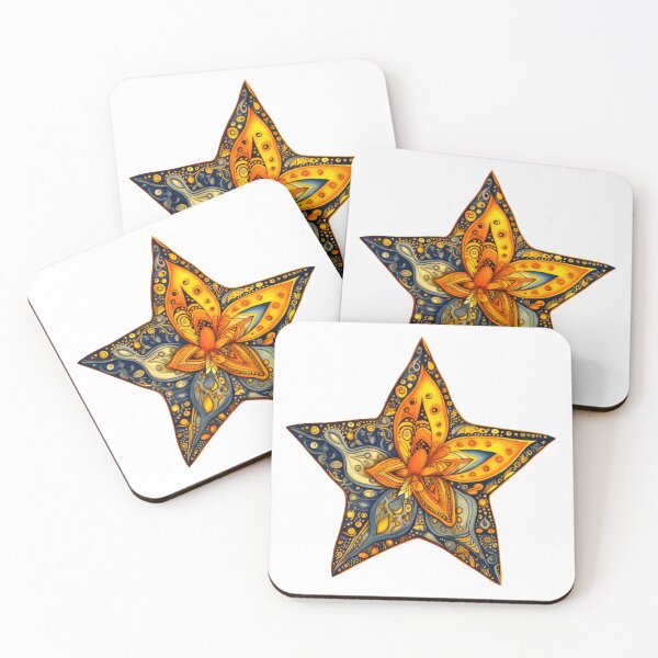 Item preview, Star Design Mustard, rust, navy, white, black 2 designed and sold by Highlandkings.