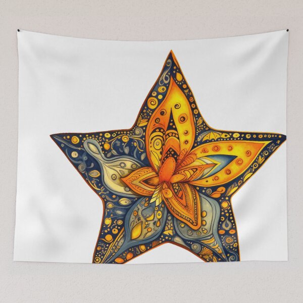 Item preview, Star Design Mustard, rust, navy, white, black 2 designed and sold by Highlandkings.