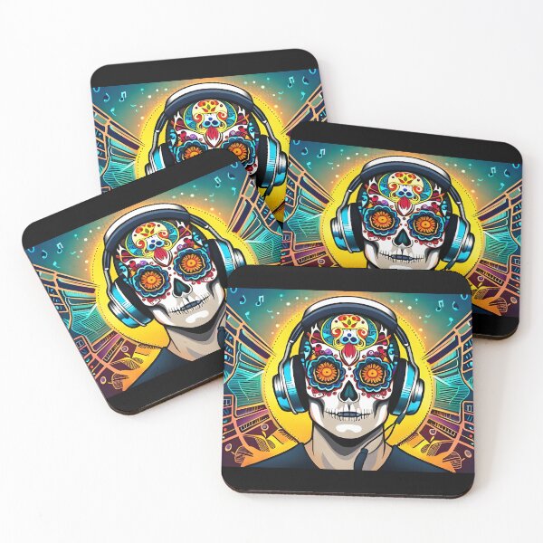 Item preview, DJ Sugar Skull / Sugar Skull with Headphones designed and sold by Skulls & Calaveras.