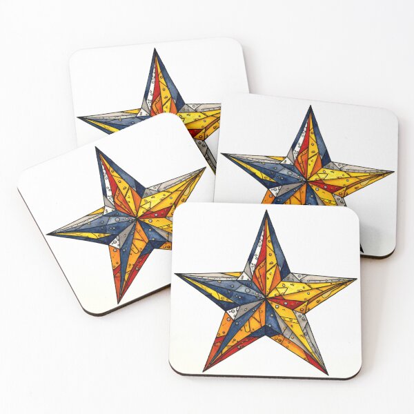 Item preview, Star Design Mustard, rust, navy, white, black designed and sold by Highlandkings.
