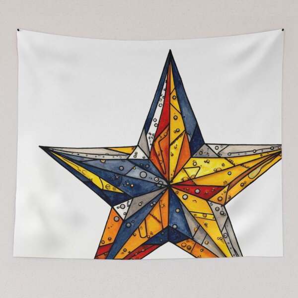 Item preview, Star Design Mustard, rust, navy, white, black designed and sold by Highlandkings.