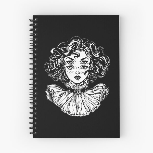 Item preview, Gothic witch 	 head portrait with curly hair and four eyes.  	 designed and sold by tanieshaearl.