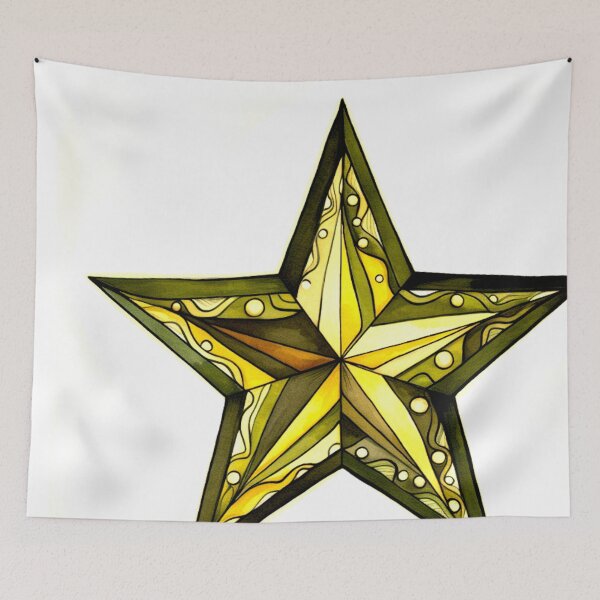 Item preview, Star Design Olive green, brown, gold, cream, black 2 designed and sold by Highlandkings.