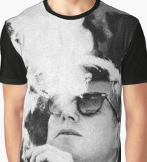 John F Kennedy Cigar and Sunglasses Black And White Graphic T-Shirt