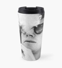 John F. Kennedy Zigarre und Sonnenbrille schwarz und weiß Thermobecher