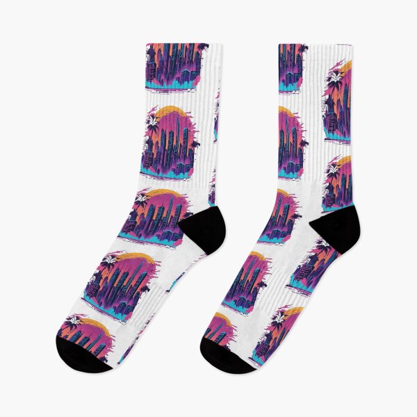 Item preview, Vibrant Cityscape & Palm Trees - Urban Oasis Art designed and sold by HiveMechs.