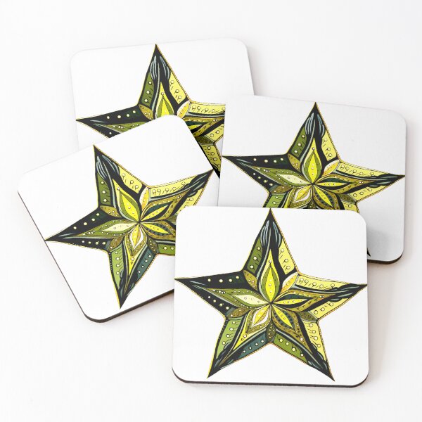 Item preview, Star Design Olive green, navy, cream, gold, black 2 designed and sold by Highlandkings.