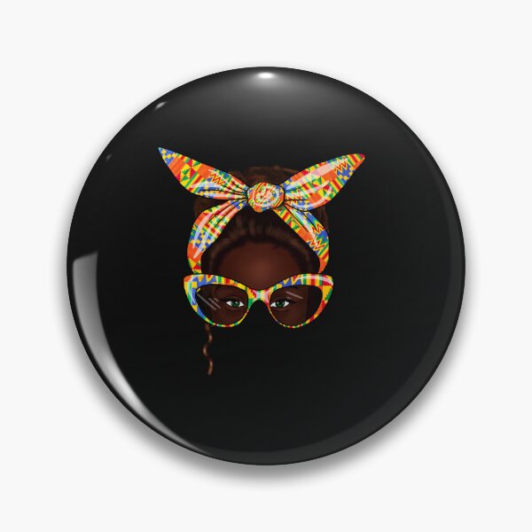 Item preview, African Lady Messy Bun, with Kente Pattern designed and sold by Logiamerch.