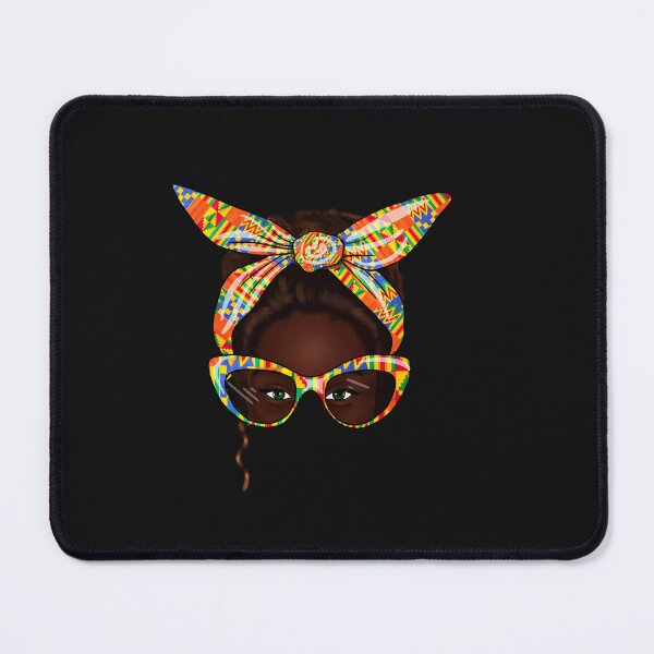 Item preview, African Lady Messy Bun, with Kente Pattern designed and sold by Logiamerch.