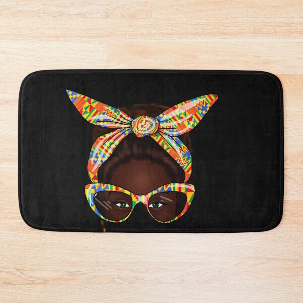 Item preview, African Lady Messy Bun, with Kente Pattern designed and sold by Logiamerch.