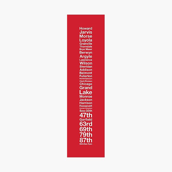 Item preview, CTA Red Line designed and sold by Dean Dunakin.