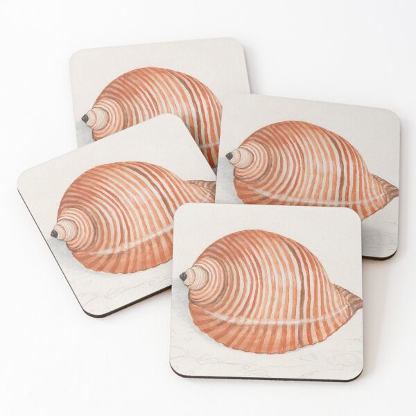 Item preview, Vintage Pastel Orange/Peach Sea Snail Watercolour Illustration | P262 designed and sold by Piccolo Fiore Prints.