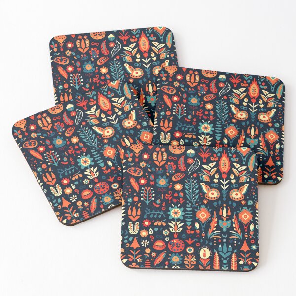 Item preview, Folk art style abstract print designed and sold by Inky-Spiration.