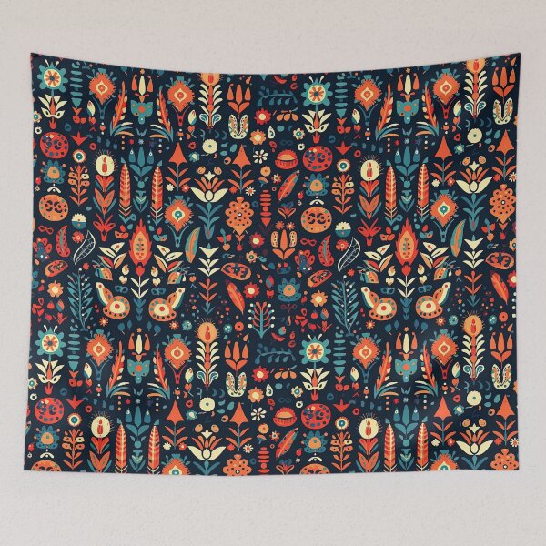 Item preview, Folk art style abstract print designed and sold by Inky-Spiration.