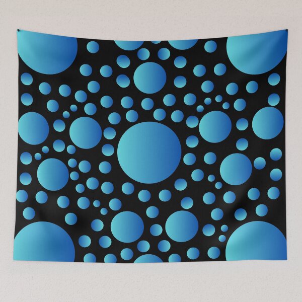 Item preview, Blue gradient circles on a black background designed and sold by itsggdesigns.