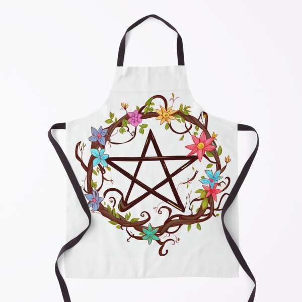 Item preview, Wiccan Pentagram with flowers designed and sold by Wicca and mythical creatures .