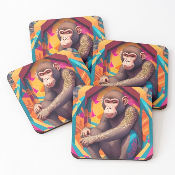 Item preview, Monkey Colorful Graffiti Mural designed and sold by faunathreads.