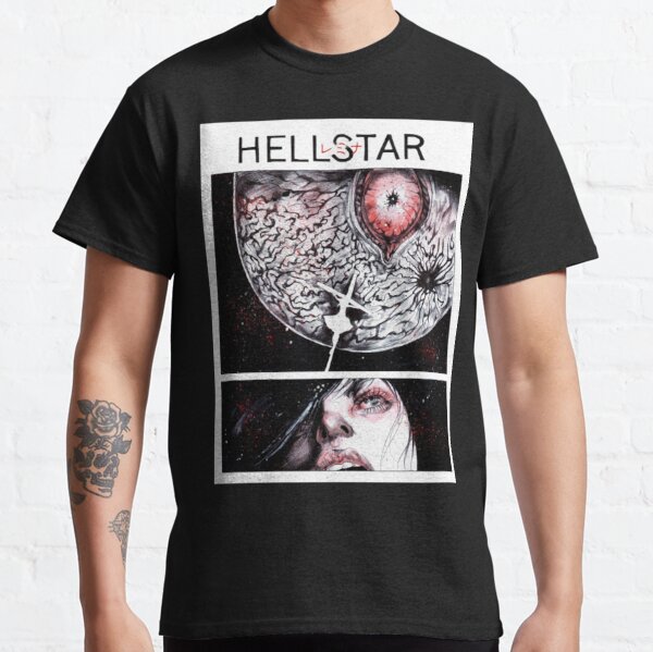 Hellstar Studios Records Mens Short Sleeve Tee Y2K Oversized