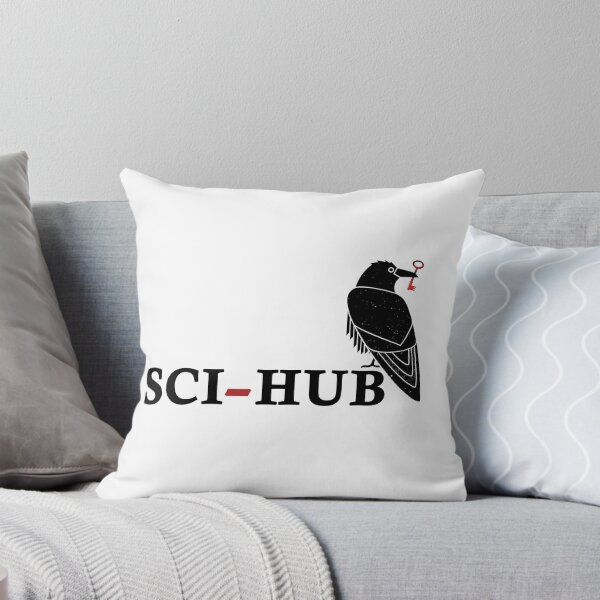 Item preview, SCI-HUB black text and raven designed and sold by NeuronQ.