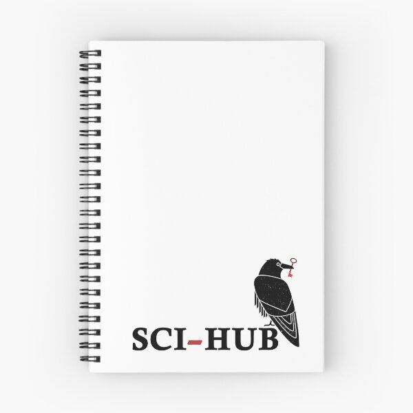 Item preview, SCI-HUB black text and raven designed and sold by NeuronQ.