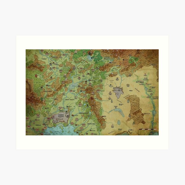 Dragon Pass and Prax Map by Darya Makarava Art Print