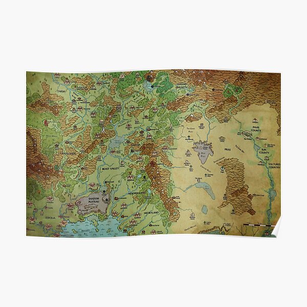 Dragon Pass and Prax Map by Darya Makarava Poster