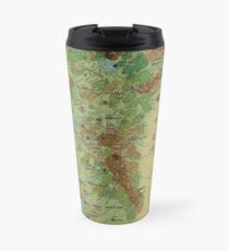 Taza de viaje Paso del Dragón y Mapa de Prax por Darya Makarava
