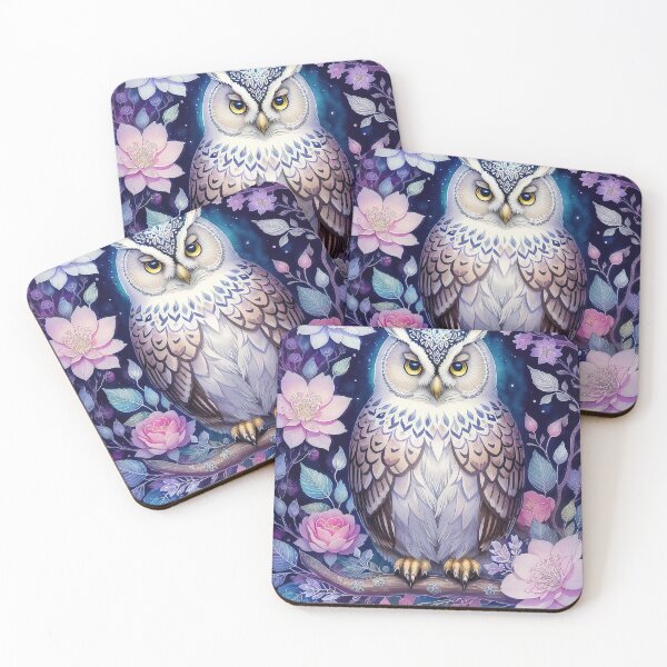 Item preview, Owl and flowers designed and sold by Ludmi-linea.