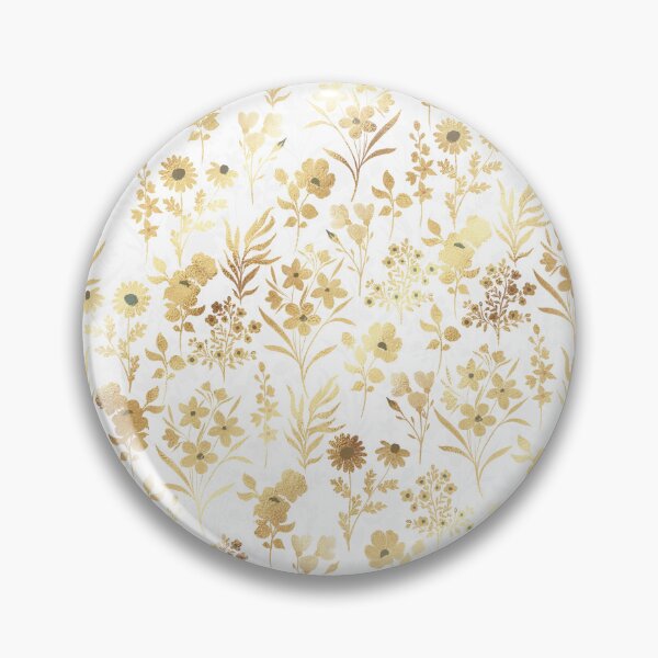Item preview, Elegant Gold Flowers White Botanical designed and sold by NdesignTrend.