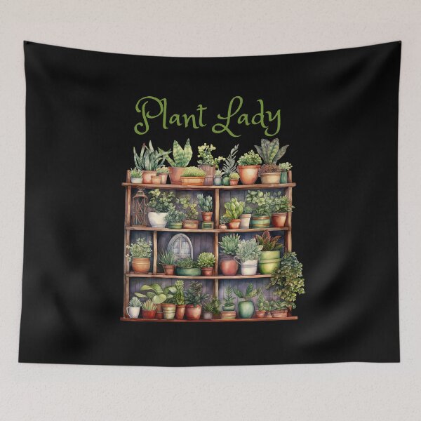 Item preview, Plant Lady, Urban jungle, Potted plants, Watercolors designed and sold by Katarzyna Dembek.