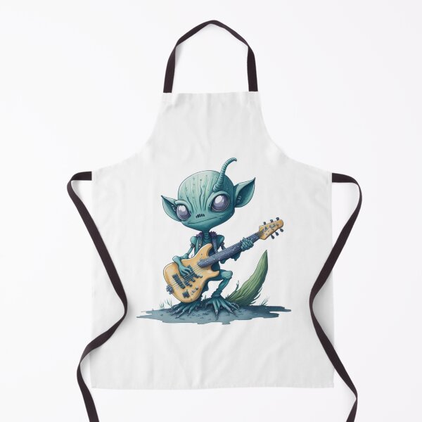 Item preview, "I'm going to be a guitar god" - Cute alien with an electric guitar. designed and sold by SaraSumi.