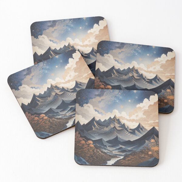 Item preview, Stellar Ascent: A Majestic Mountain under a Starlit Sky designed and sold by Ngea.