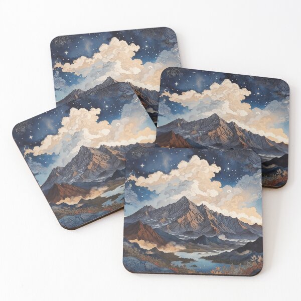 Item preview, Enchanted Skies: Illustrating the Majestic Mountain and Starlit Night designed and sold by Ngea.