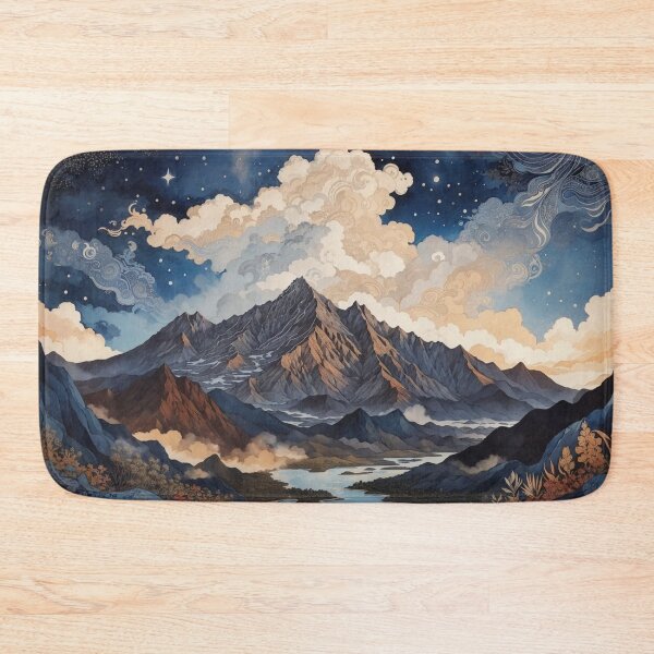 Item preview, Enchanted Skies: Illustrating the Majestic Mountain and Starlit Night designed and sold by Ngea.