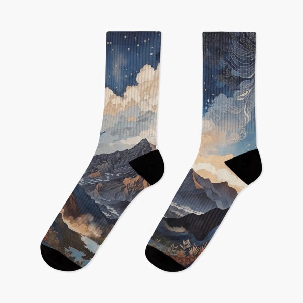 Item preview, Enchanted Skies: Illustrating the Majestic Mountain and Starlit Night designed and sold by Ngea.