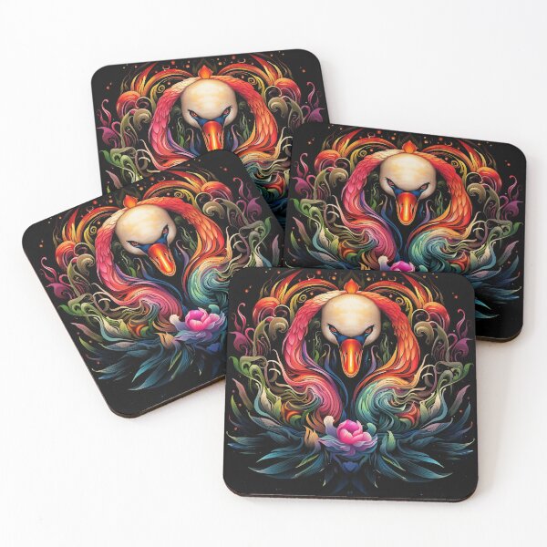 Item preview, Psychedelic Angry Swan: Fiery Feathers Unleashed designed and sold by PsyCloth.
