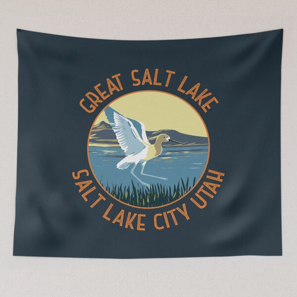 Item preview, Great Salt Lake American Avocet Retro Distressed Circle designed and sold by KrisSidDesigns.