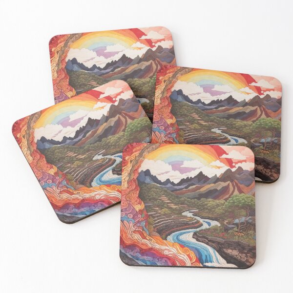 Item preview, Eternal Arc: A Breathtaking Mountain Landscape with Rainbow designed and sold by Ngea.