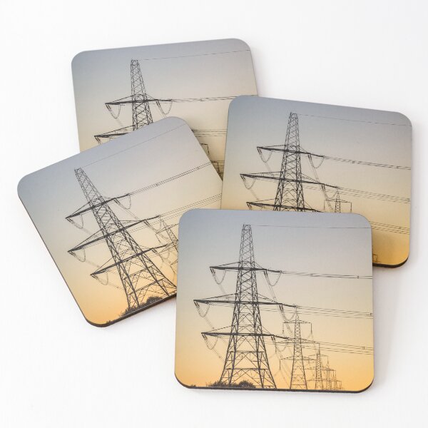 Item preview, Electricity Pylons at Sunset designed and sold by heidipics.