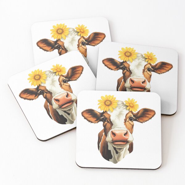 Item preview, Beautiful young cow with yellow flowers  designed and sold by SmileshareShop.