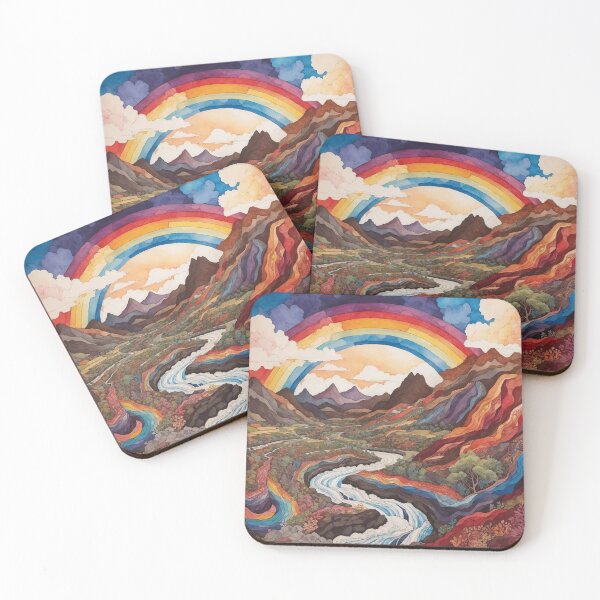 Item preview, Rainbow's Journey: An Illustration of Rocky Mountains and River designed and sold by Ngea.