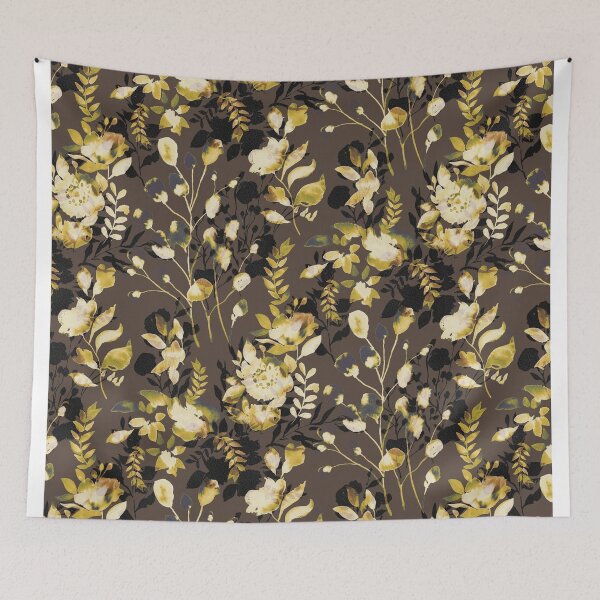 Item preview, Botanic ink brown dark designed and sold by Alessandro Remo Mazzoni Remotextiles.