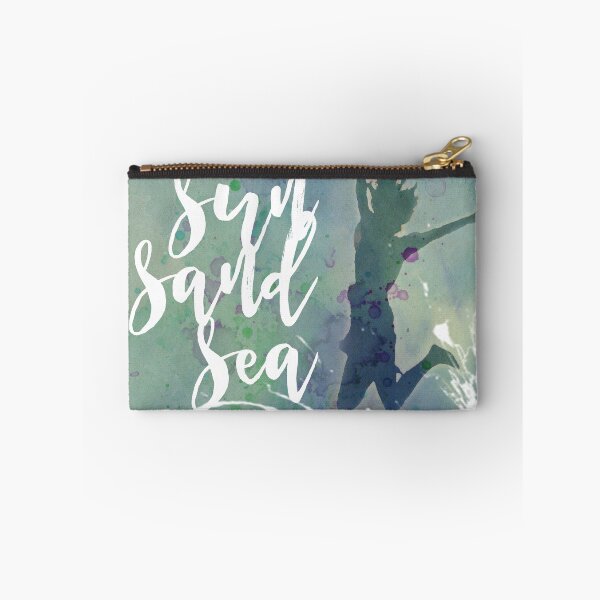 Item preview, beach girl jump sun sand sea designed and sold by edgeofthesand.
