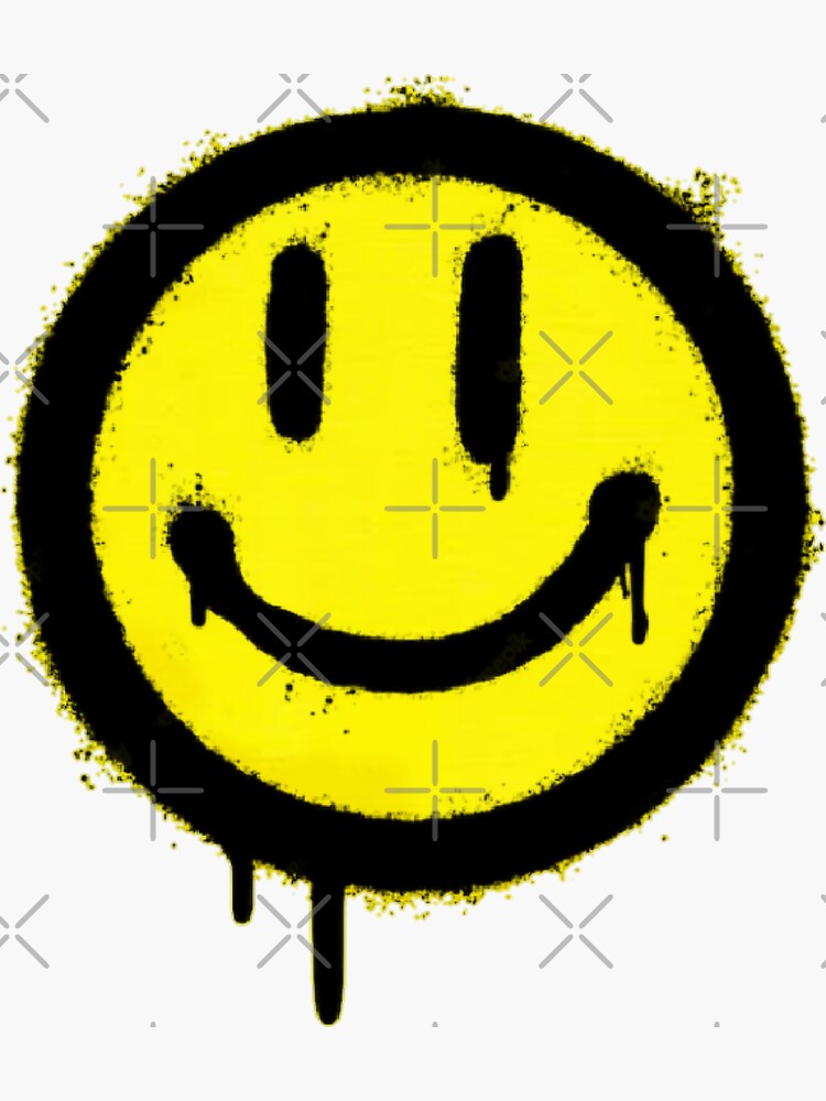 "Acid House Smiley Face " Sticker for Sale by BadZombie Redbubble