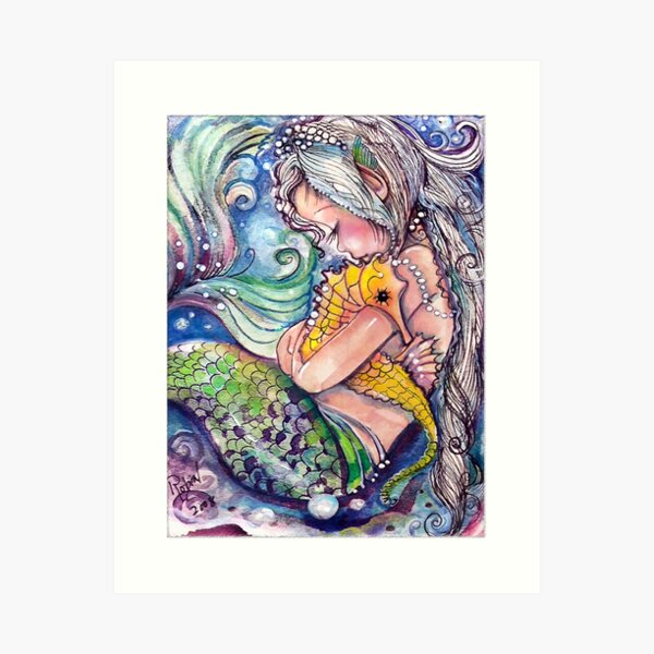 SeaHorse Hugs Art Print